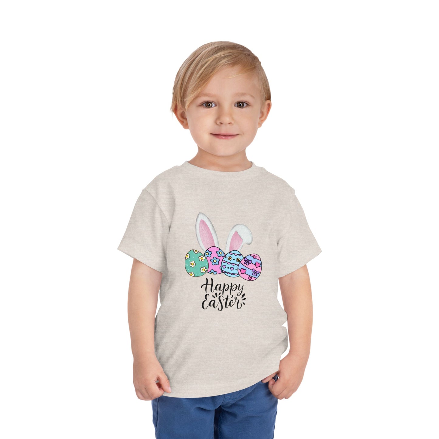 Toddler Tee - Happy Easter Bunny Ears & Colorful Eggs