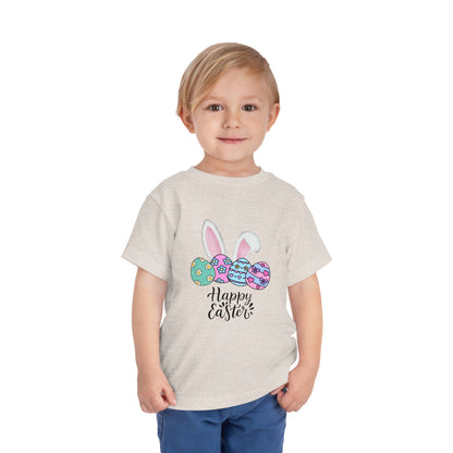Toddler Tee - Happy Easter Bunny Ears & Colorful Eggs