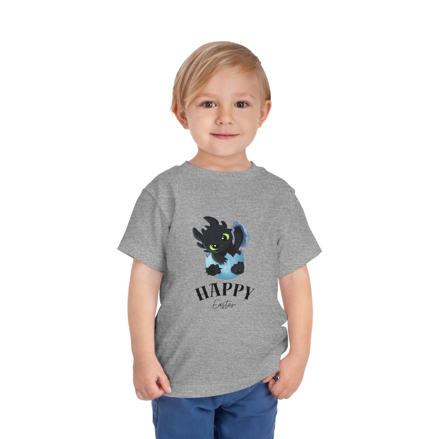 Toddler Tee — Cute Toothless 'Happy Easter' Kids Shirt