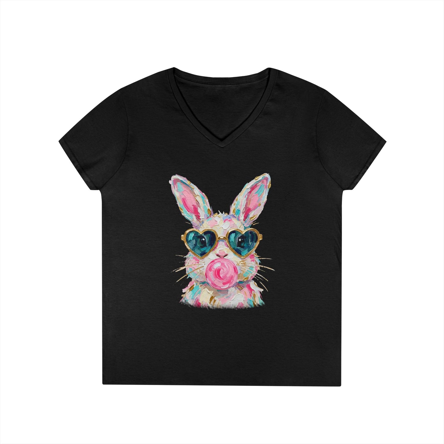 Bunny with Sunglasses V-Neck Tee