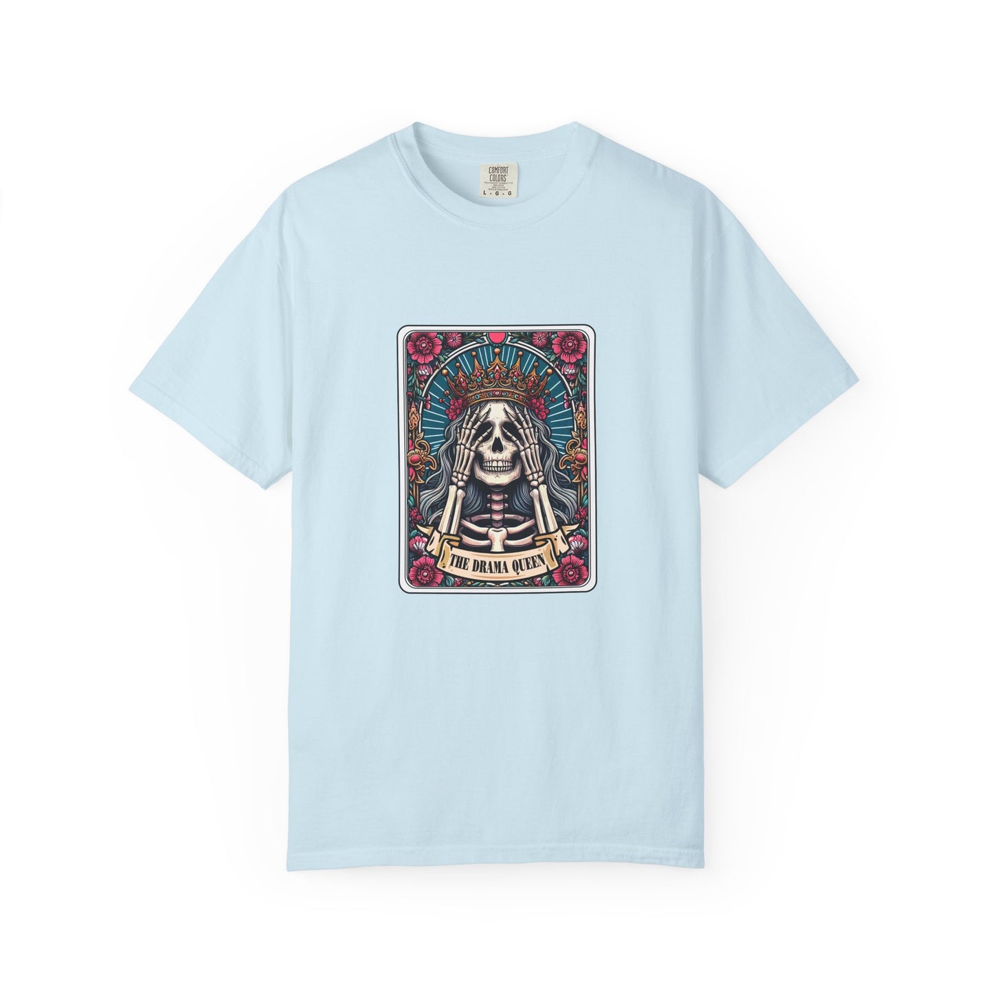 Skeleton Queen Graphic T-Shirt – Gothic Skull Floral Tee