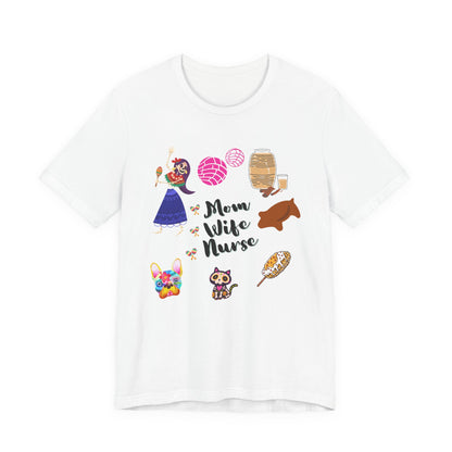 Mom Wife Nurse T‑Shirt — Cute Nurse Life Graphic Tee
