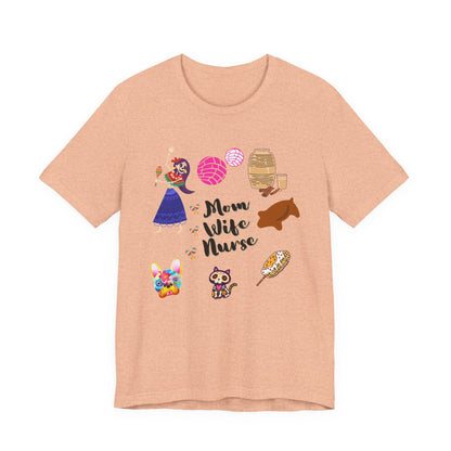 Mom Wife Nurse T‑Shirt — Cute Nurse Life Graphic Tee