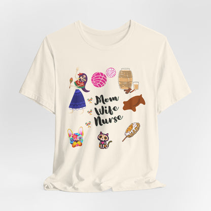 Mom Wife Nurse T‑Shirt — Cute Nurse Life Graphic Tee
