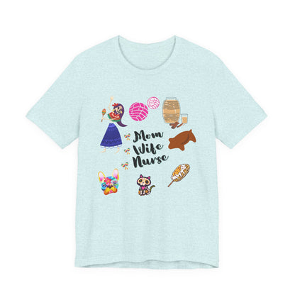 Mom Wife Nurse T‑Shirt — Cute Nurse Life Graphic Tee