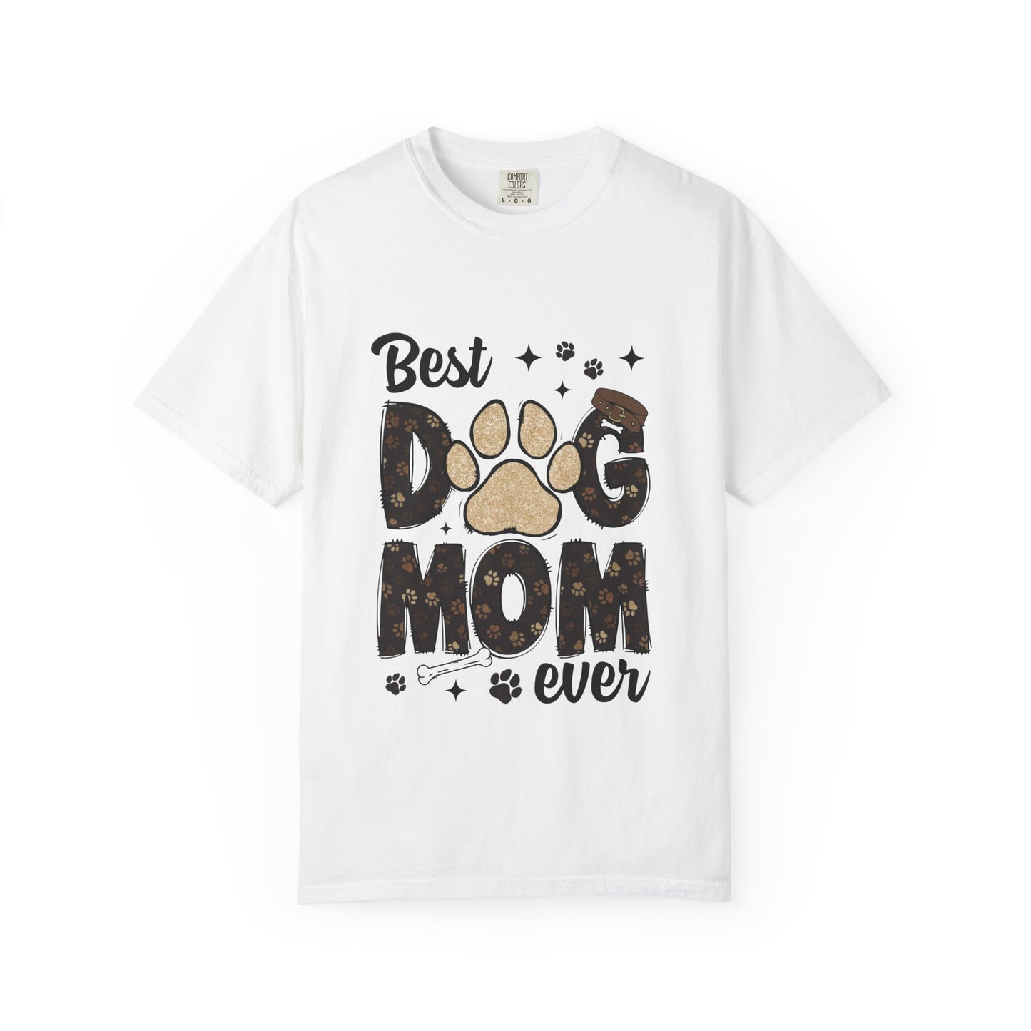 Dog Mom T-Shirt — "Best Dog Mom Ever" Paw Print Tee