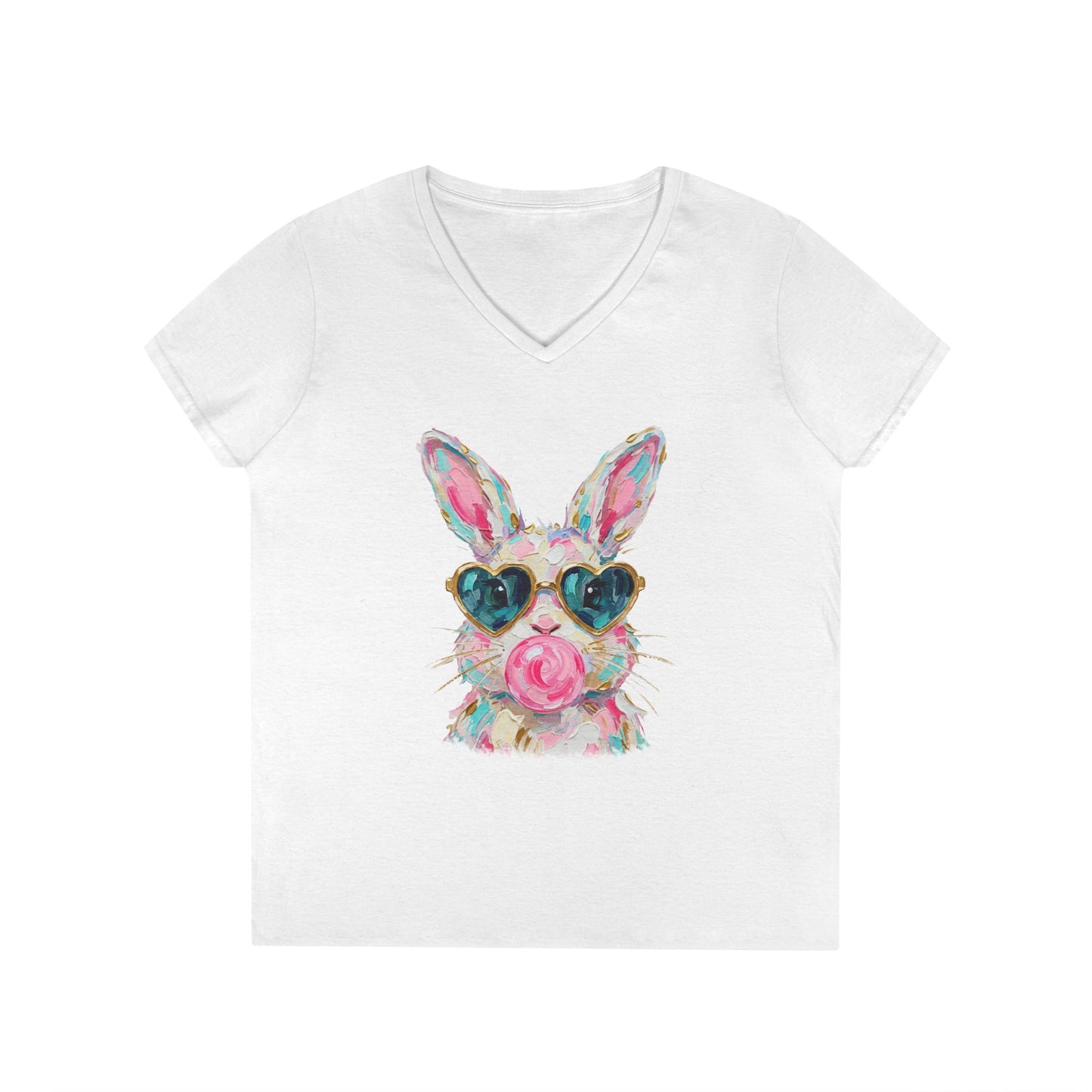 Bunny with Sunglasses V-Neck Tee