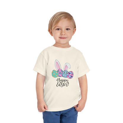 Toddler Tee - Happy Easter Bunny Ears & Colorful Eggs