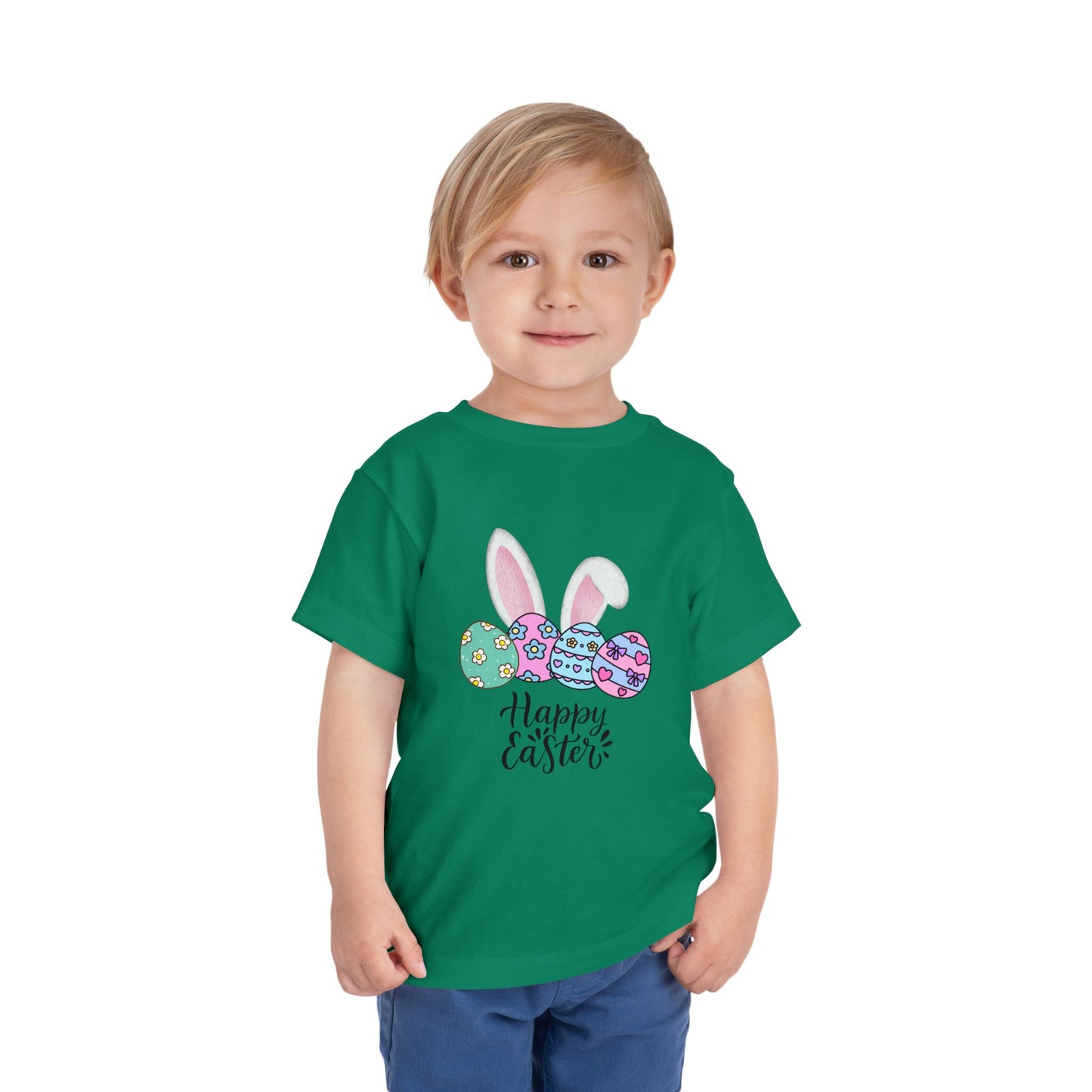 Toddler Tee - Happy Easter Bunny Ears & Colorful Eggs
