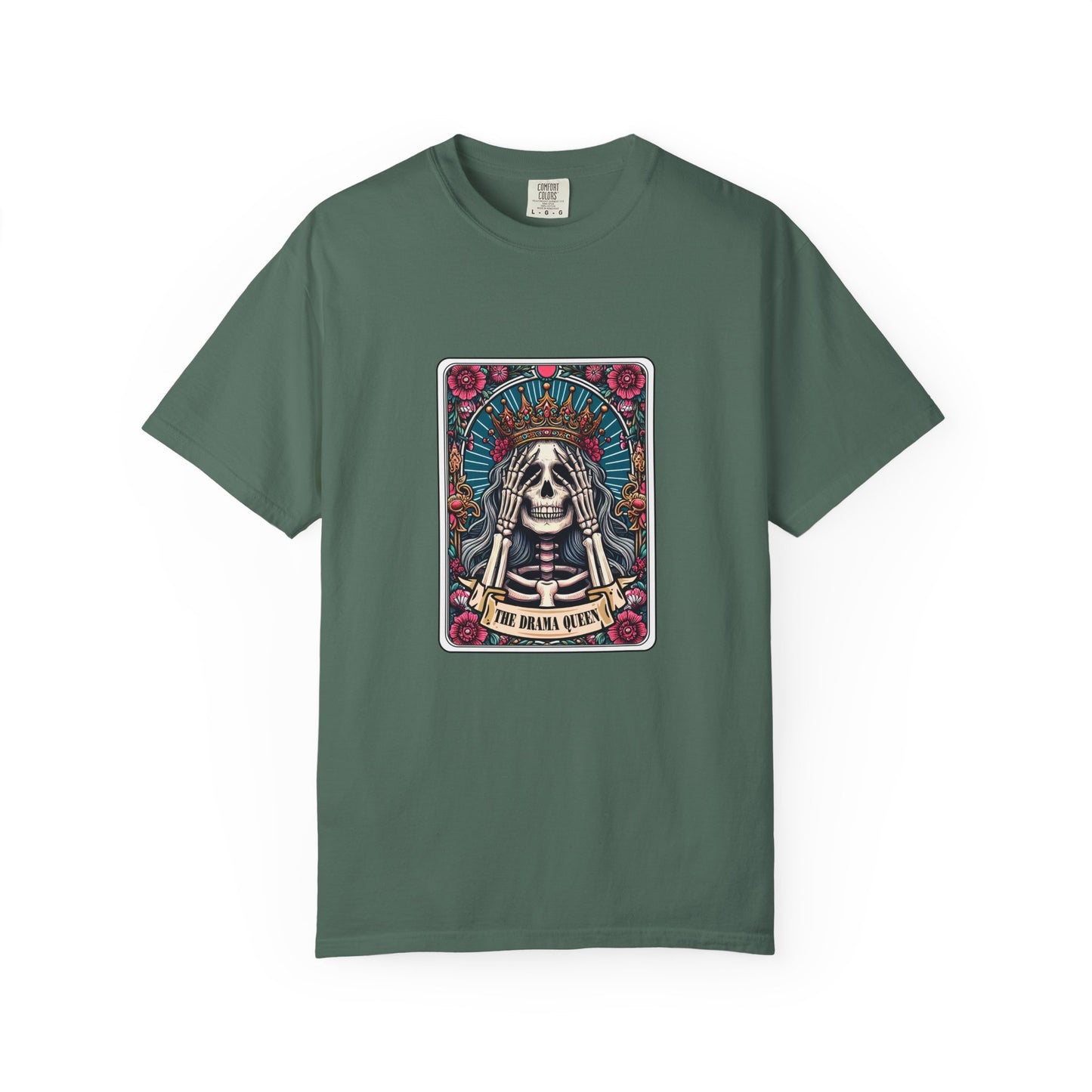 Skeleton Queen Graphic T-Shirt – Gothic Skull Floral Tee