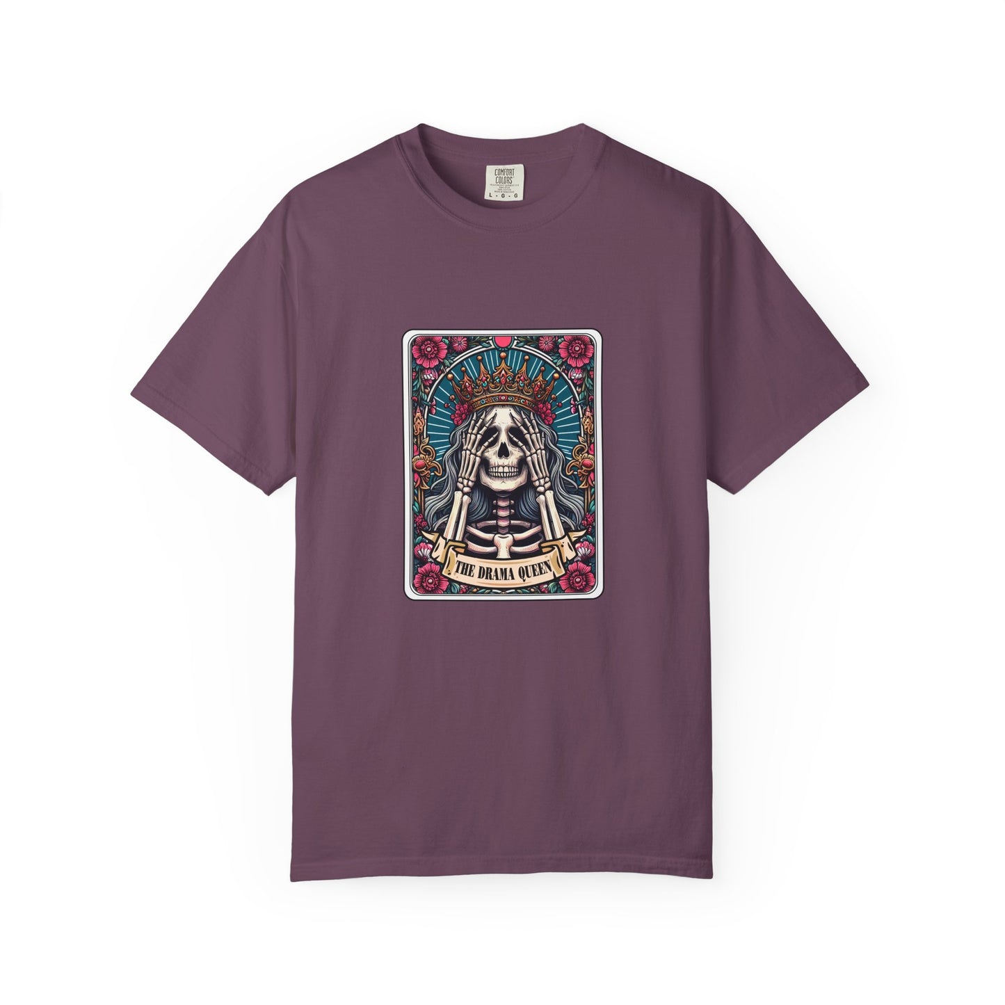 Skeleton Queen Graphic T-Shirt – Gothic Skull Floral Tee
