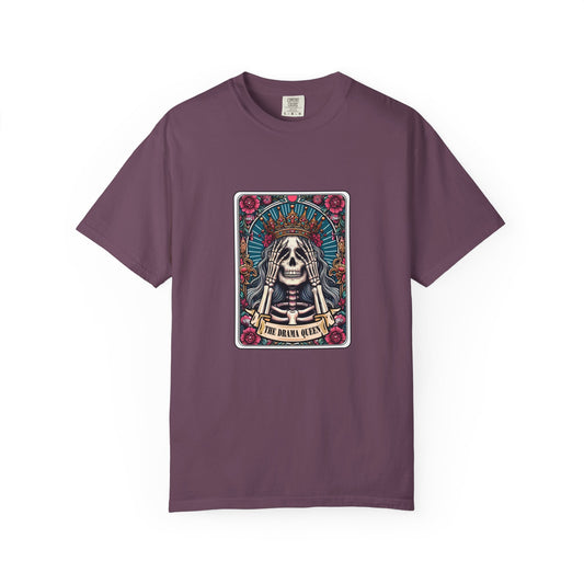 Skeleton Queen Graphic T-Shirt – Gothic Skull Floral Tee