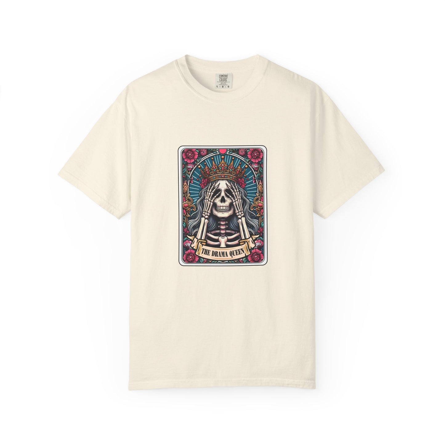Skeleton Queen Graphic T-Shirt – Gothic Skull Floral Tee