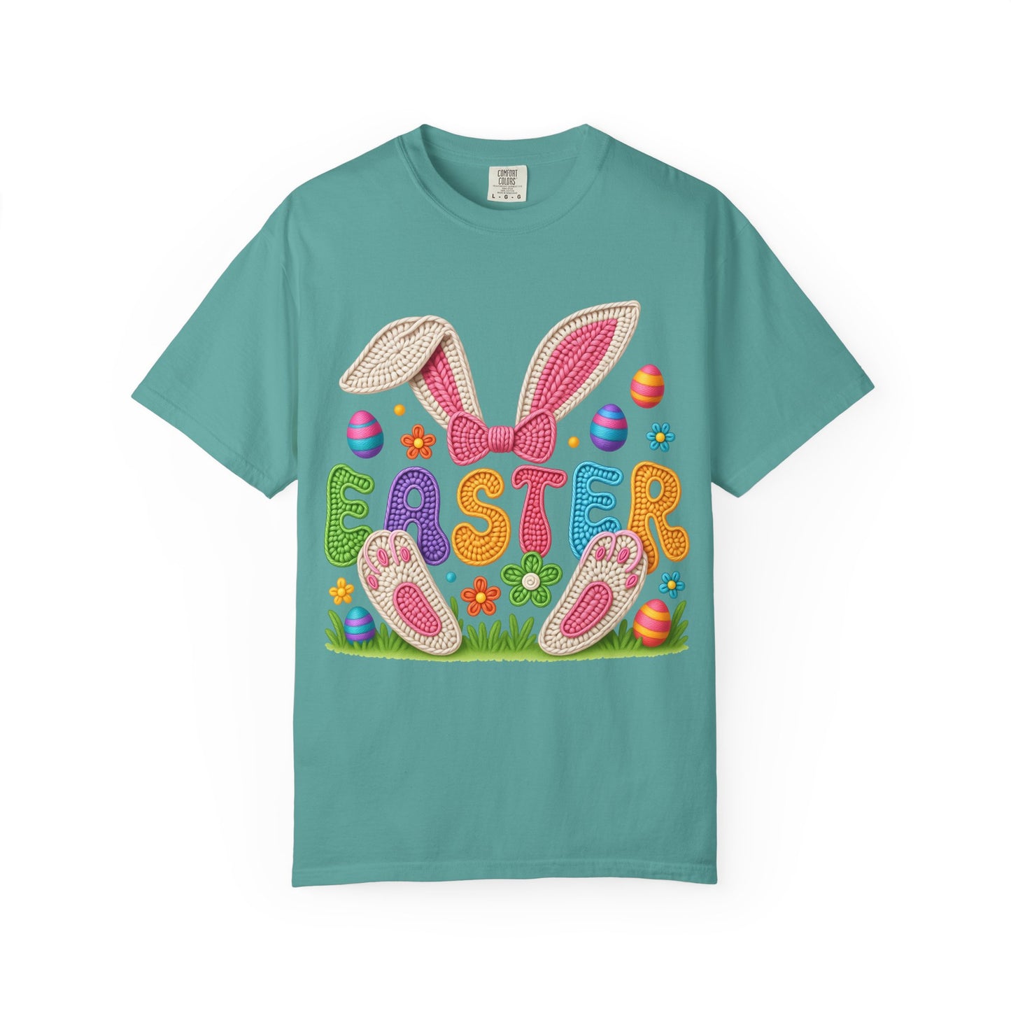 Easter Bunny Ears T-Shirt — Colorful Holiday Egg & Flowers Design