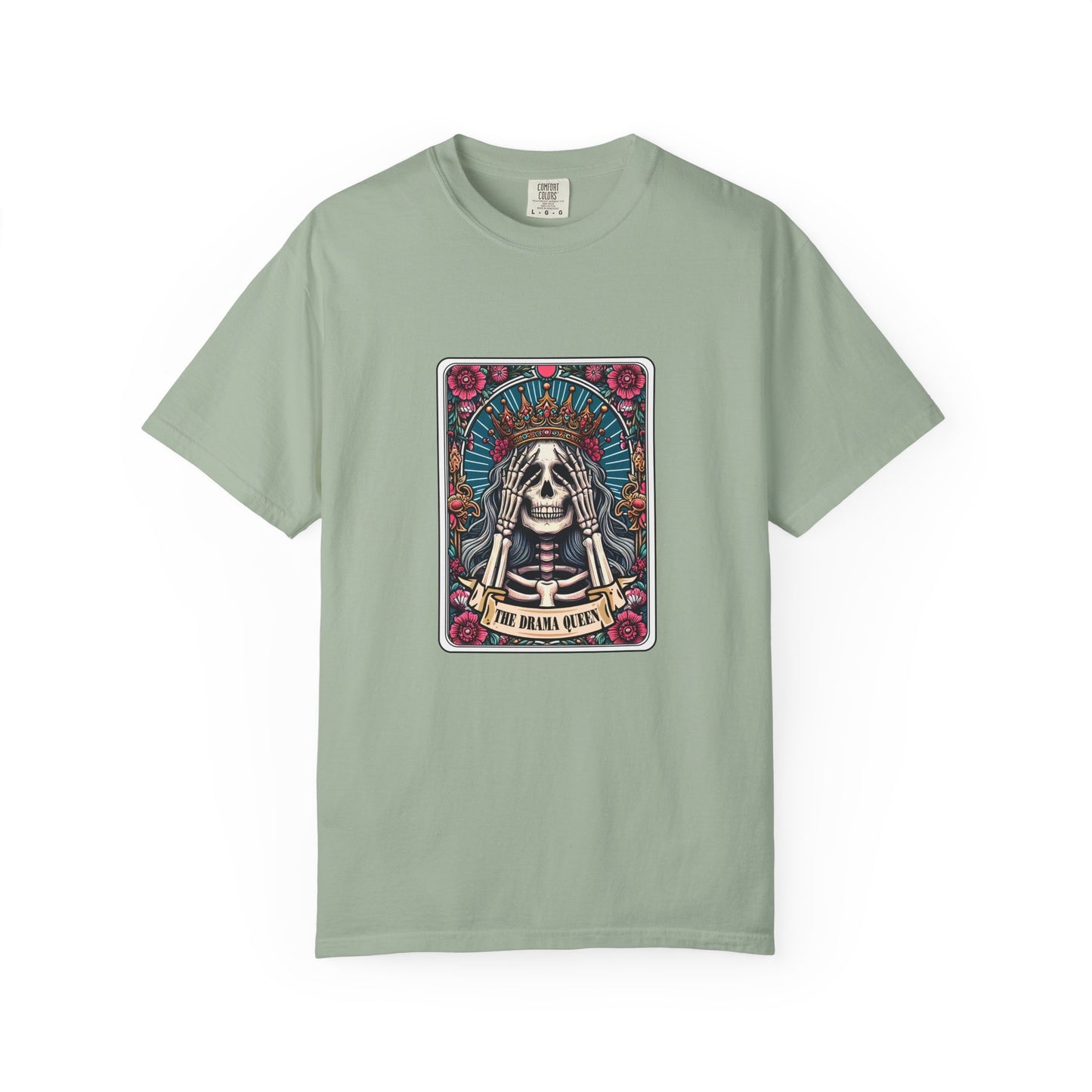 Skeleton Queen Graphic T-Shirt – Gothic Skull Floral Tee