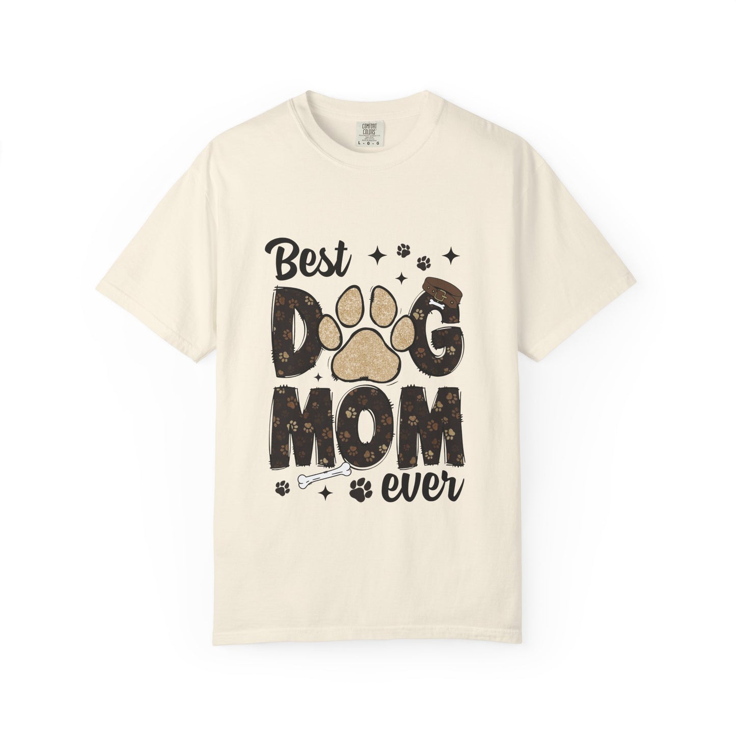 Dog Mom T-Shirt — "Best Dog Mom Ever" Paw Print Tee