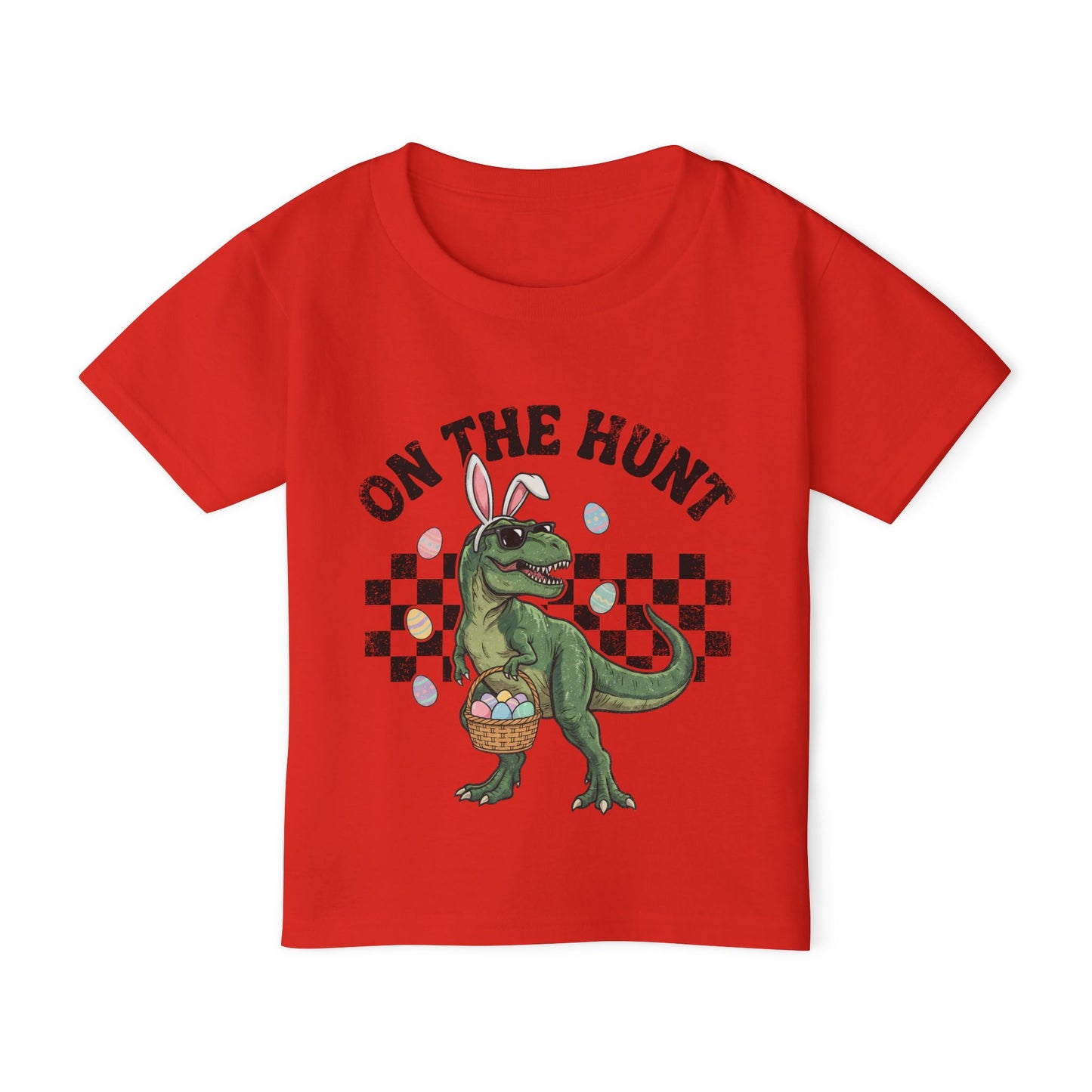 Toddler T-Shirt — "On The Hunt" Easter Dino Graphic