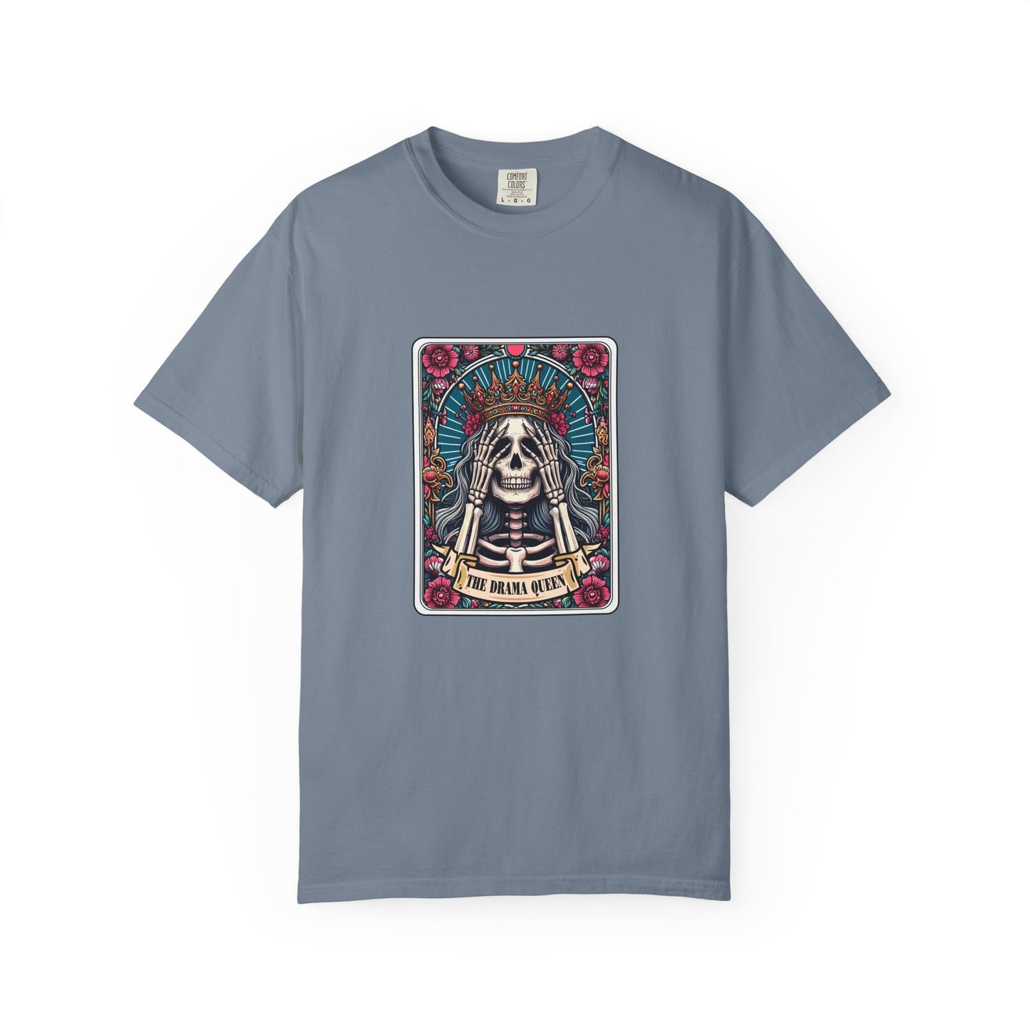 Skeleton Queen Graphic T-Shirt – Gothic Skull Floral Tee