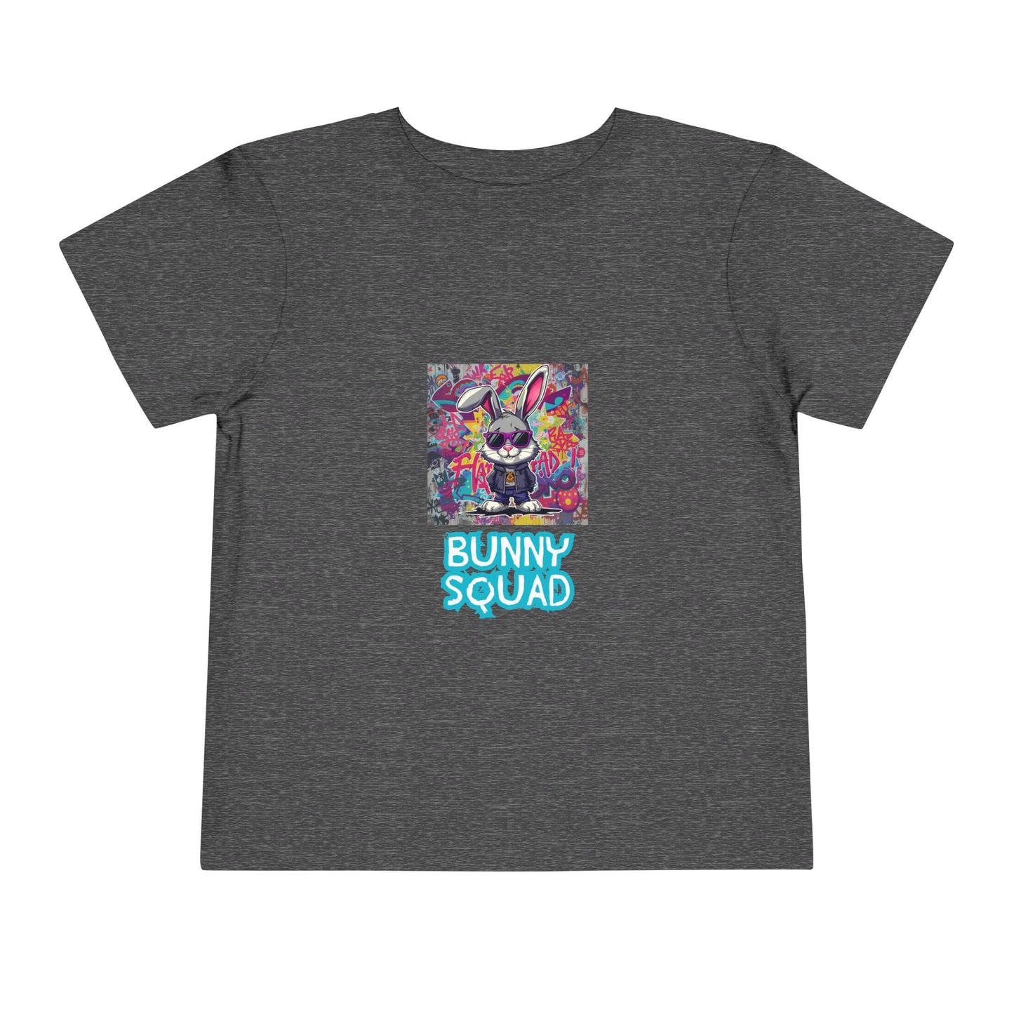 Toddler Tee — Colorful 'Bunny Squad' Graphic Shirt