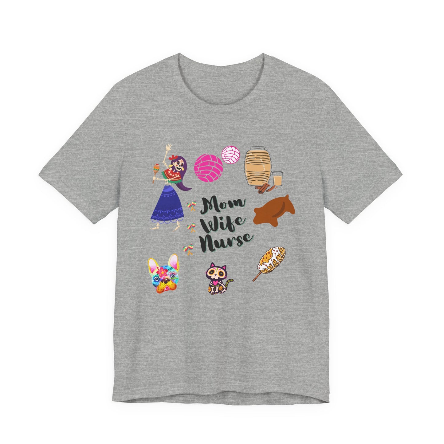 Mom Wife Nurse T‑Shirt — Cute Nurse Life Graphic Tee