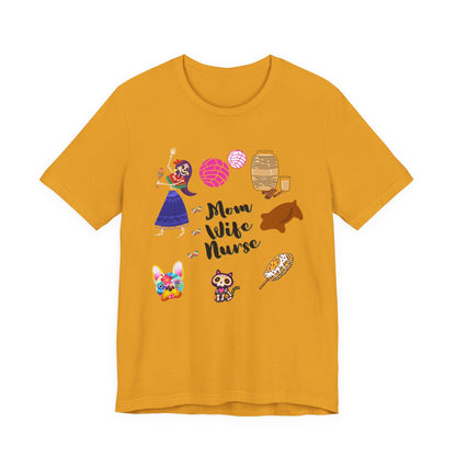 Mom Wife Nurse T‑Shirt — Cute Nurse Life Graphic Tee