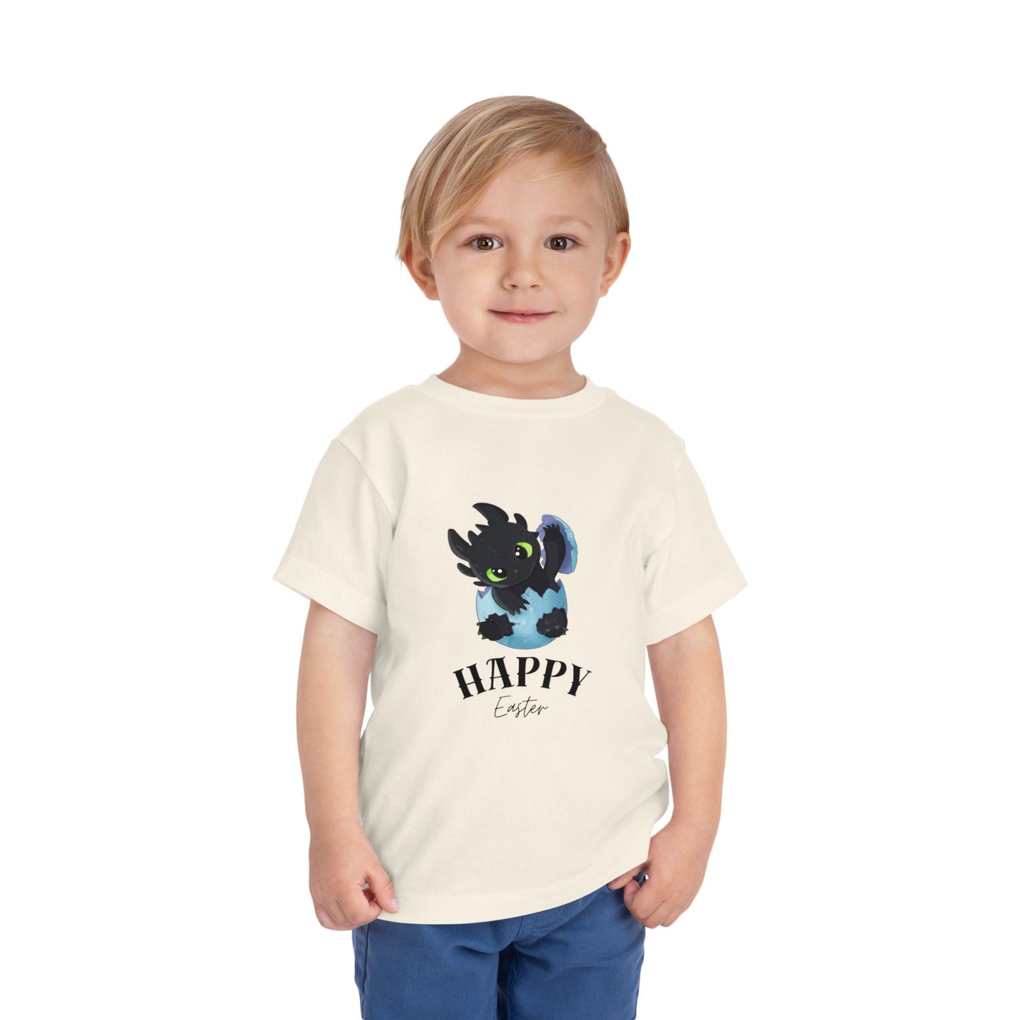 Toddler Tee — Cute Toothless 'Happy Easter' Kids Shirt