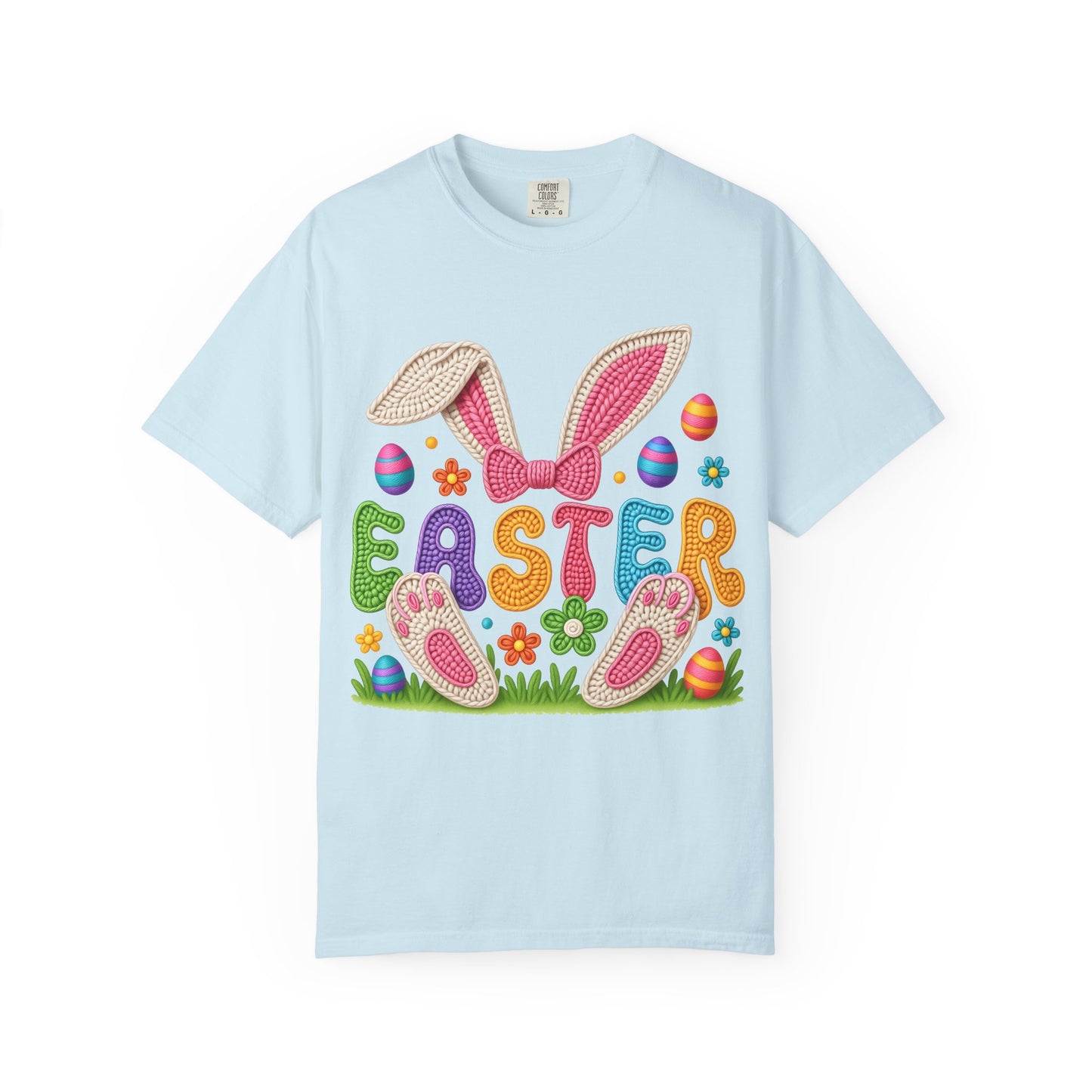 Easter Bunny Ears T-Shirt — Colorful Holiday Egg & Flowers Design