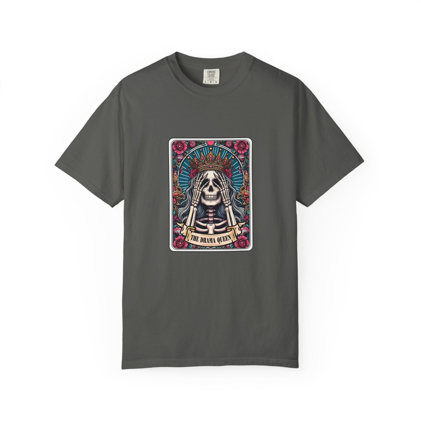 Skeleton Queen Graphic T-Shirt – Gothic Skull Floral Tee