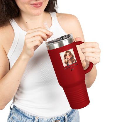 40oz Insulated Travel Mug – “Just Doing Mom Shit”