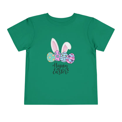 Toddler Tee - Happy Easter Bunny Ears & Colorful Eggs
