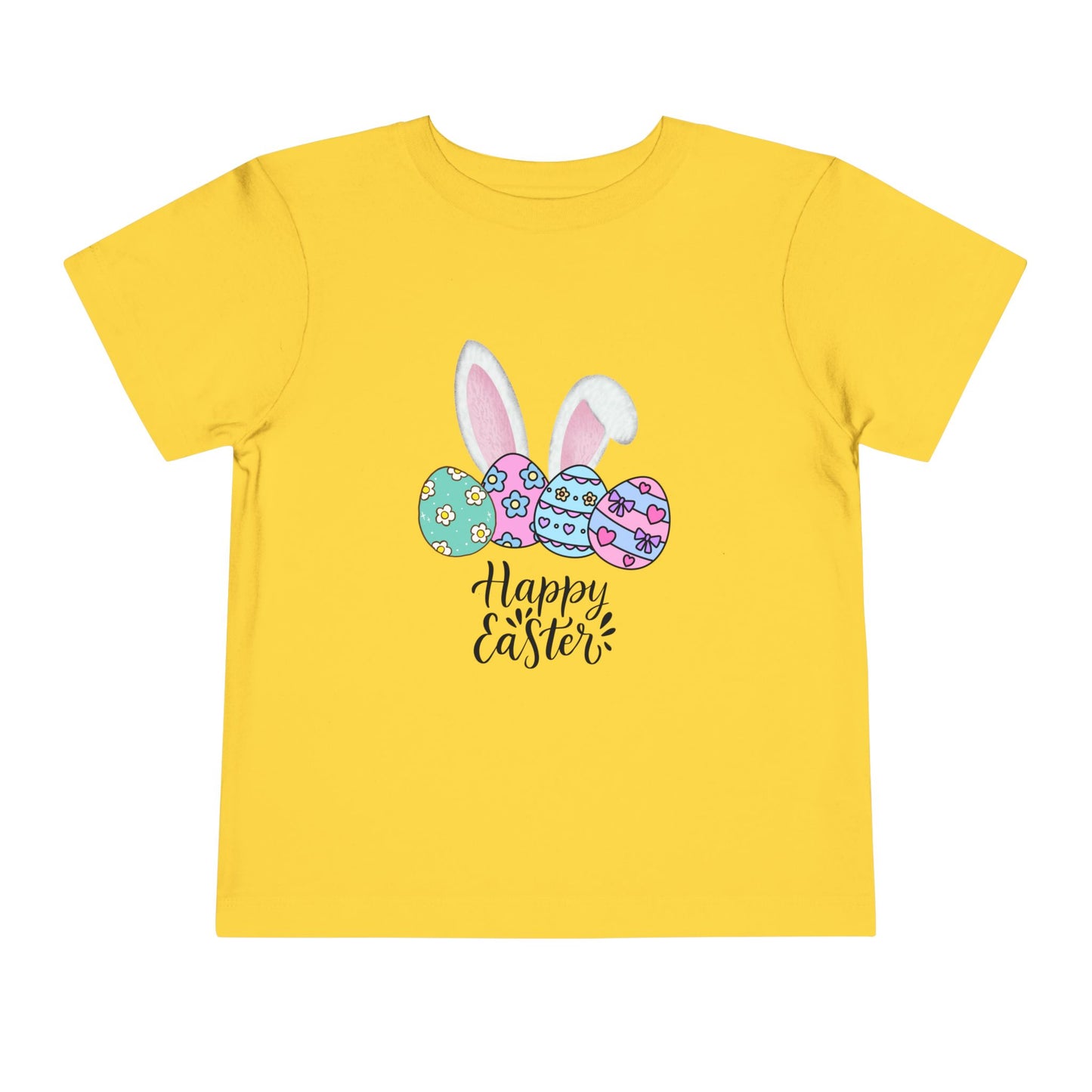 Toddler Tee - Happy Easter Bunny Ears & Colorful Eggs