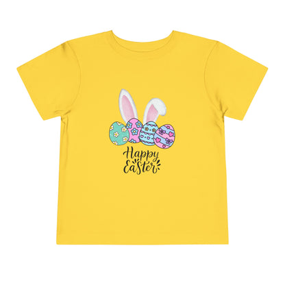 Toddler Tee - Happy Easter Bunny Ears & Colorful Eggs