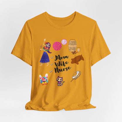 Mom Wife Nurse T‑Shirt — Cute Nurse Life Graphic Tee